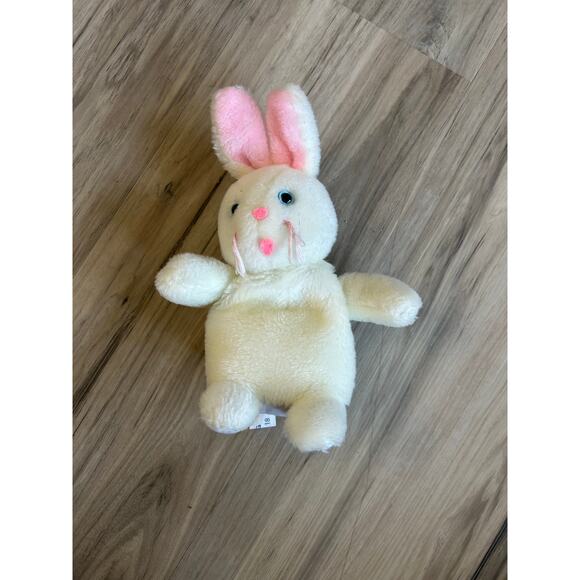Vintage Knickerbocker Easter Bunny  Rabbit White Plush Animal 8" Bean Bag - Picture 1 of 5